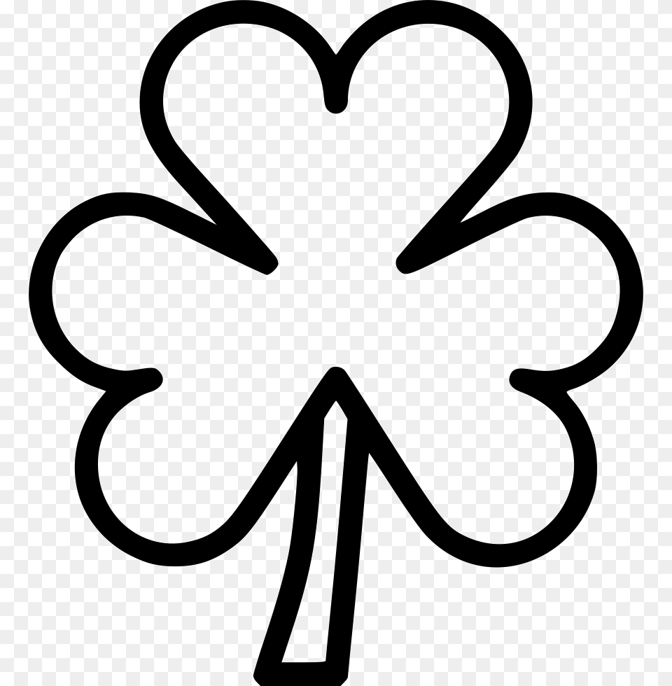 White Out Shamrock Icon, Stencil, Leaf, Plant, Bow Free Png