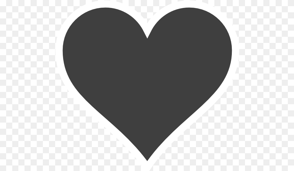 White Outline Black Heart Vector File, Stencil Free Png