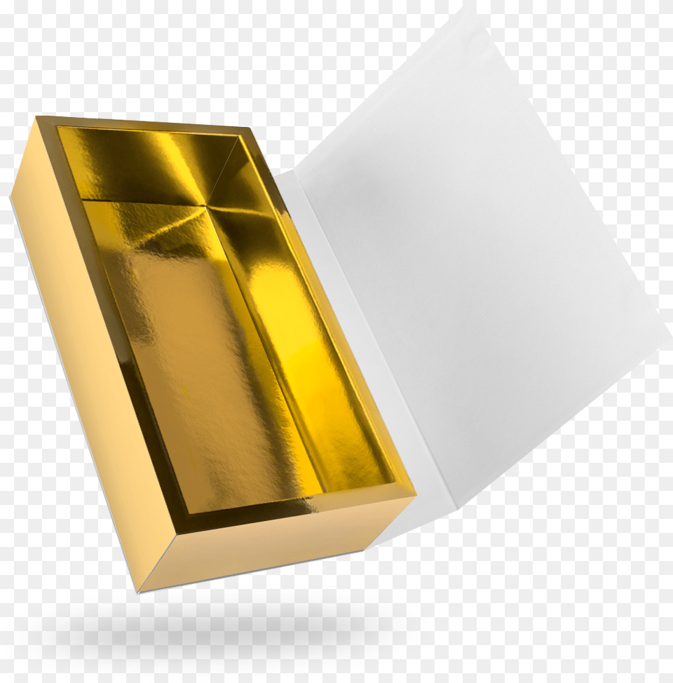 White Outside Gold Inside Rectangular Magnetic Box Gift Box Rectangular Long, Aluminium Free Transparent Png