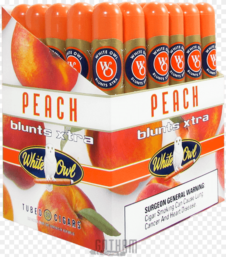 White Owl Blunts Xtra Peach Packaging And Labeling, Food, Fruit, Plant, Produce Free Png Download