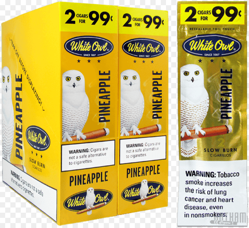 White Owl Cigarillos Pineapple Paper Product, Animal, Bird, Beak Png Image