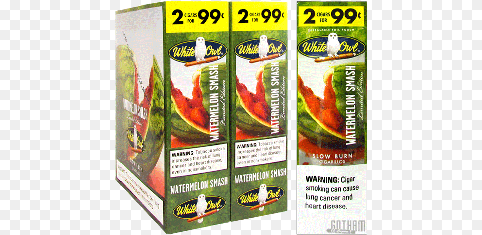 White Owl Cigarillos Watermelon Smash Box And Foil White Owls Cigars Watermelon, Food, Fruit, Plant, Produce Free Transparent Png