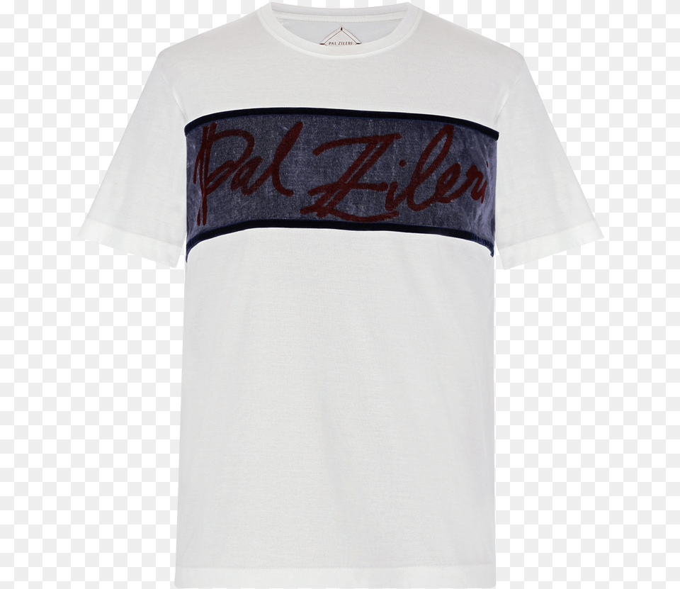 White Pal Zileri T Shirt With Velvet Logo Active Shirt, Clothing, T-shirt, Shorts Png Image
