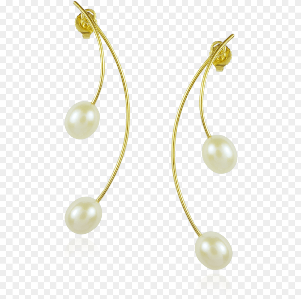 White Pearl Curved Jacket Earrings Earring, Accessories, Jewelry Free Transparent Png