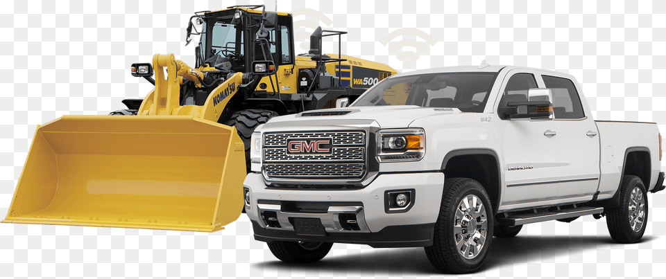 White Pickup And Yellow Iron Gps Tracking Canada Pickup Truck, Machine, Pickup Truck, Transportation, Vehicle Free Png Download