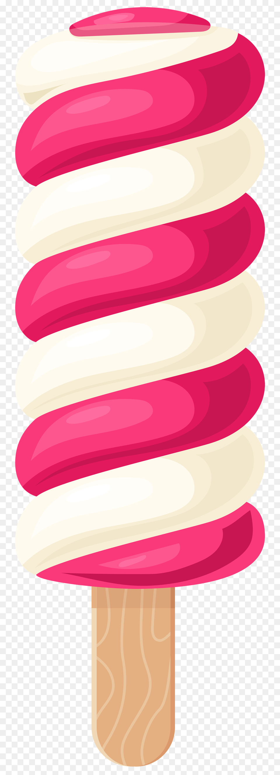 White Pink Ice Cream Stick Clip Art, Spiral, Coil, Dessert, Food Free Png