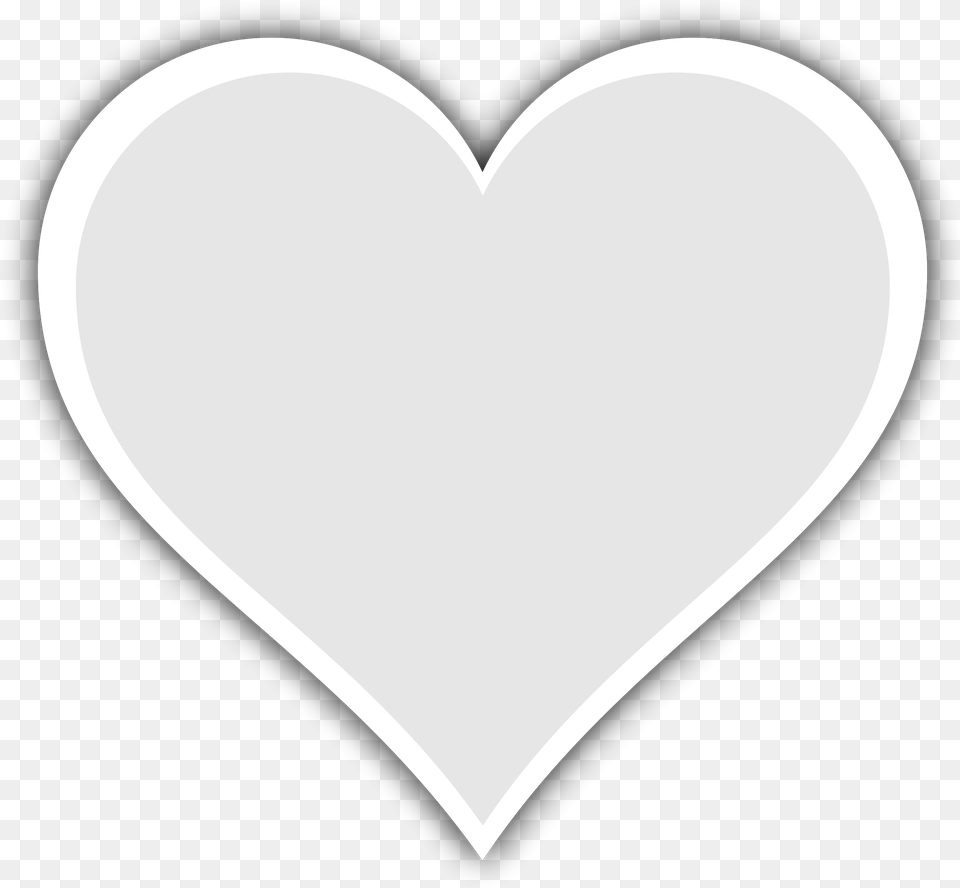 White Plain Heart Png Image