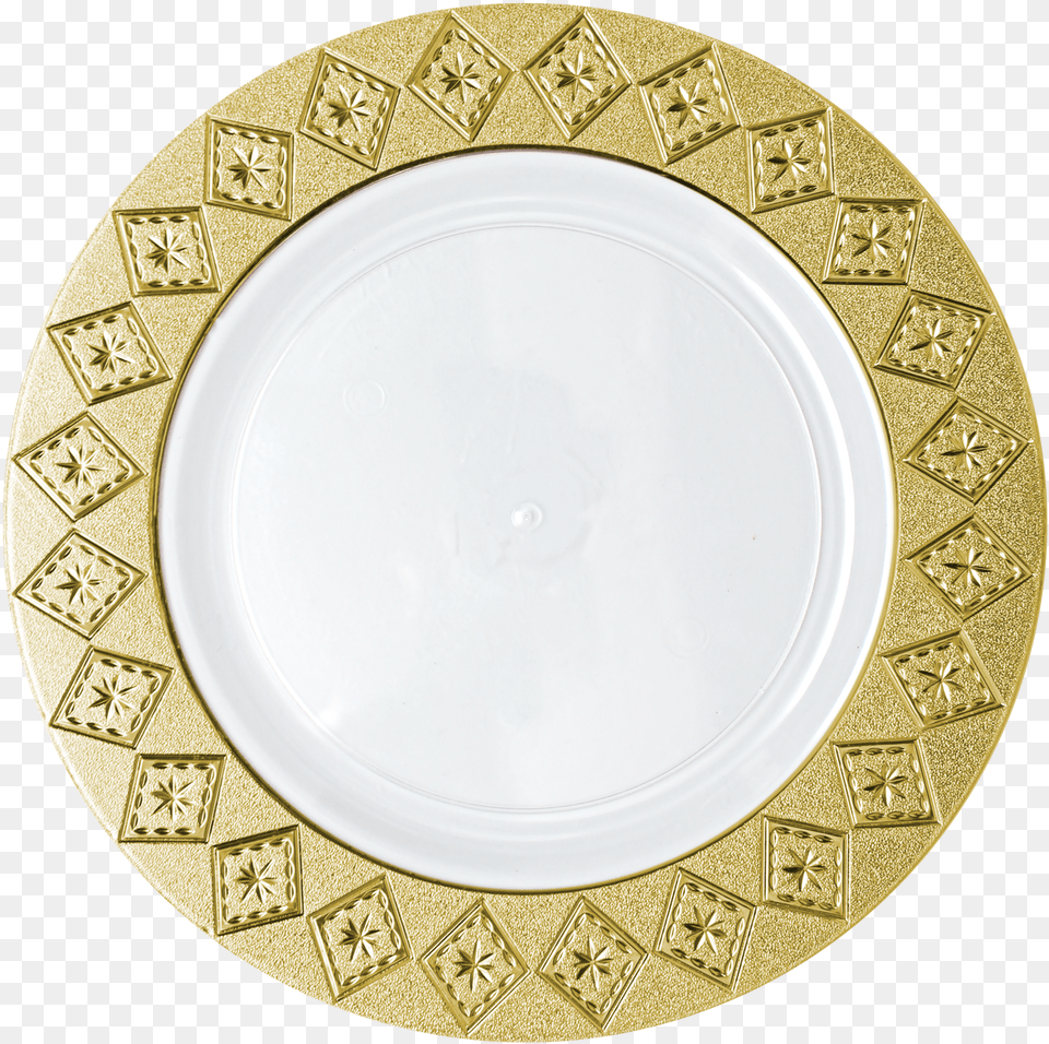 White Plate With Gold Trim, Art, Pottery, Porcelain, Platter Png