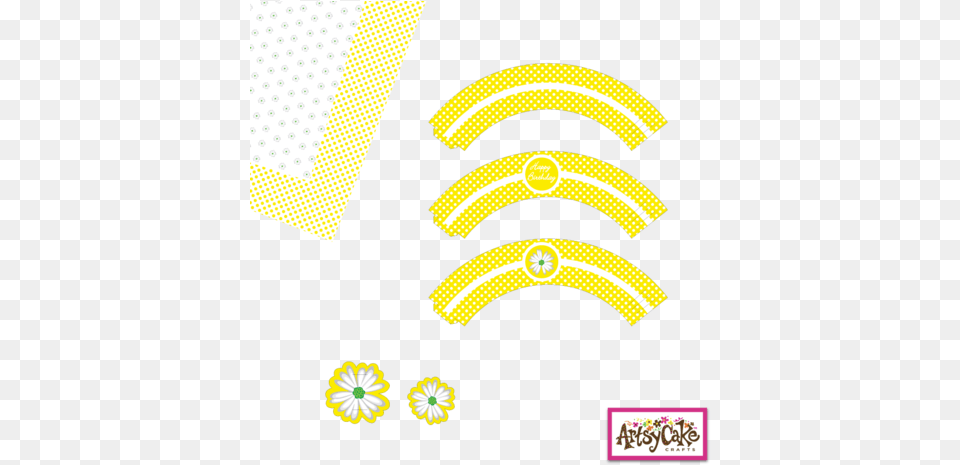 White Polka Dot On Yellow Cupcake Wrappers Illustration, Banana, Food, Fruit, Machine Free Transparent Png