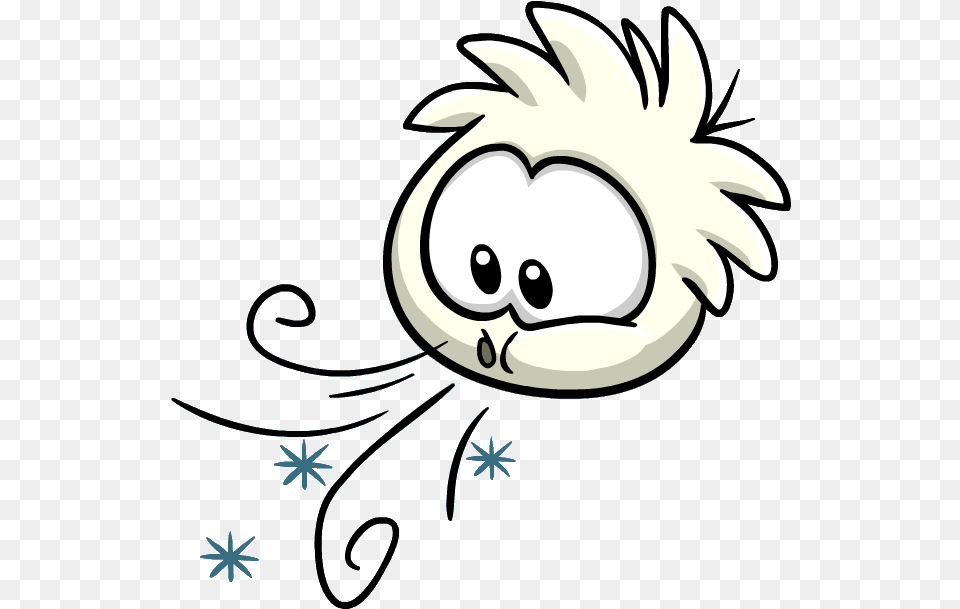 White Puffle Blowing Snow Club Penguin White Puffle, Art, Graphics, Floral Design, Pattern Free Png Download