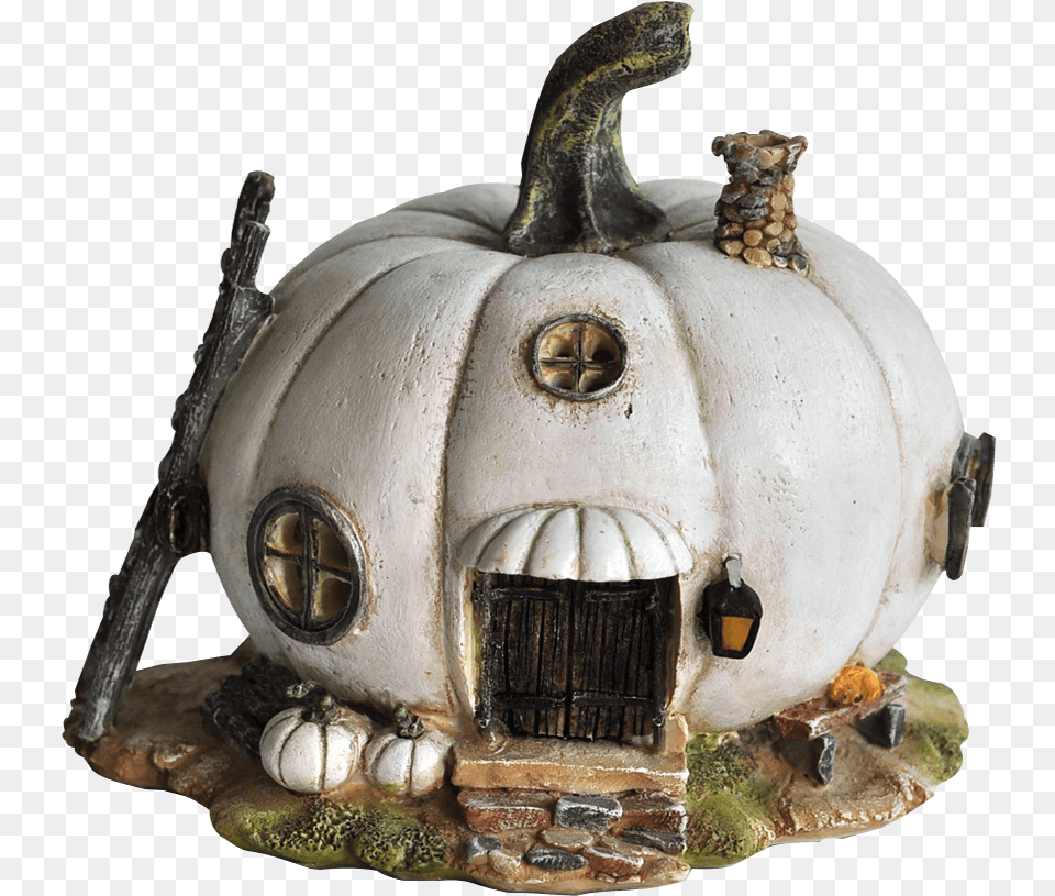 White Pumpkin Fairy Garden House House Shaped As A Pumpkin, Food, Plant, Produce, Vegetable Free Png