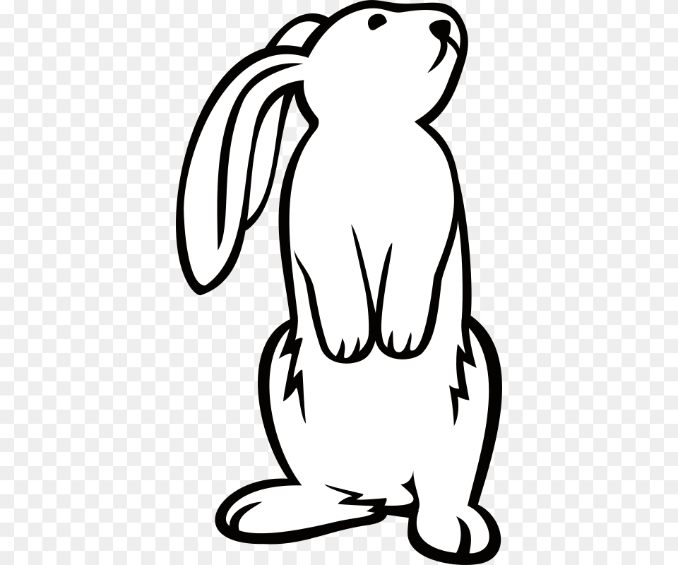 White Rabbit Clipart Images Rabbit Standing Up Drawing, Stencil, Animal, Mammal, Rodent Free Png Download