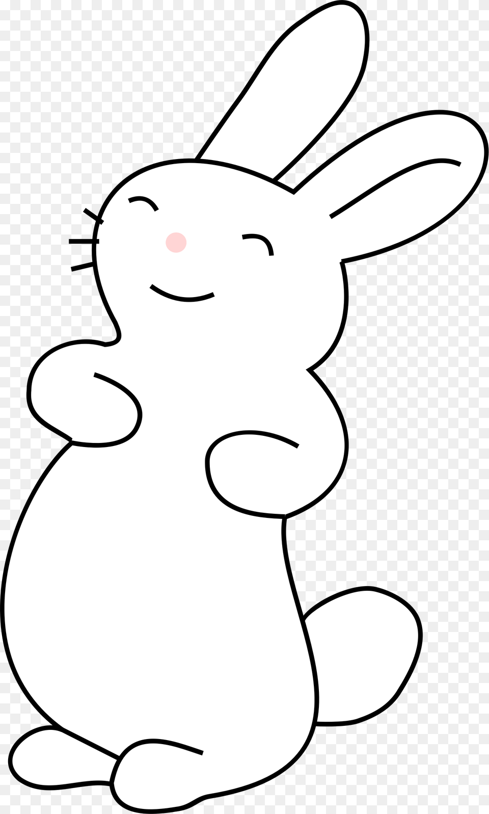 White Rabbit Easter Bunny Hare Cartoon Easter Bunny Black And White, Animal, Mammal, Baby, Person Free Transparent Png