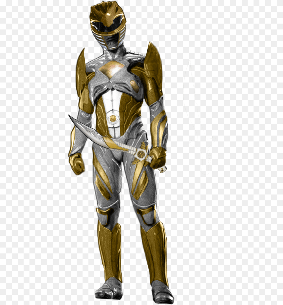 White Ranger Concept P Power Rangers Movie White, Armor, Sword, Weapon, Adult Png Image
