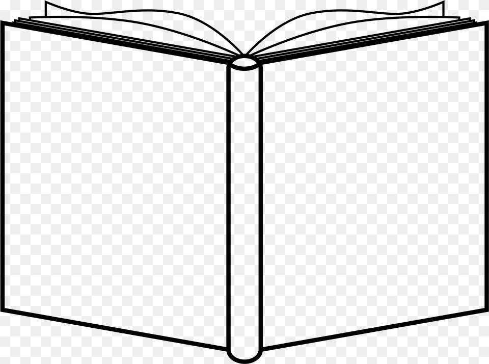 White Rectangle Outline Open Book Cover Clipart, Gray Free Transparent Png