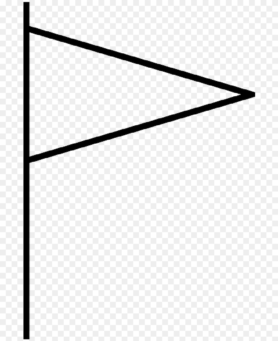 White Rectangle With Black Outline Triangle Flag Clip Art Free Png