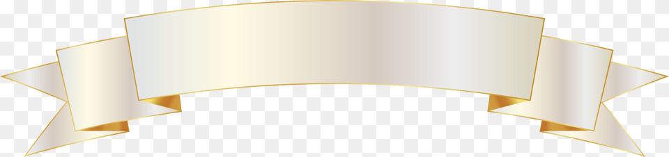 White Ribbon Banner Light Gold Banner, Text Png Image