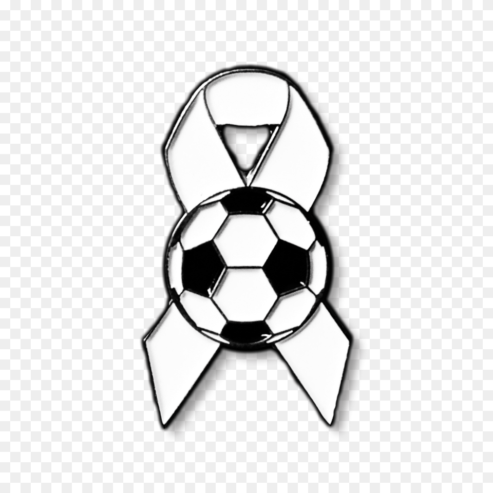 White Ribbon Football Enamel Badge, Soccer, Ball, Sport, Soccer Ball Free Transparent Png