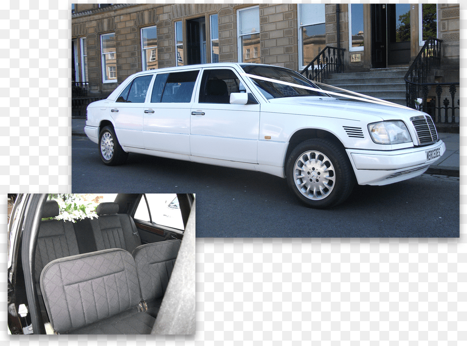 White Ribbon Wedding Cars White Mercedes Benz 7 Passenger White Ribbon Car Wedding, Alloy Wheel, Vehicle, Transportation, Tire Png