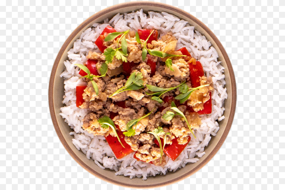 White Rice, Food, Food Presentation, Plate, Cilantro Free Png Download