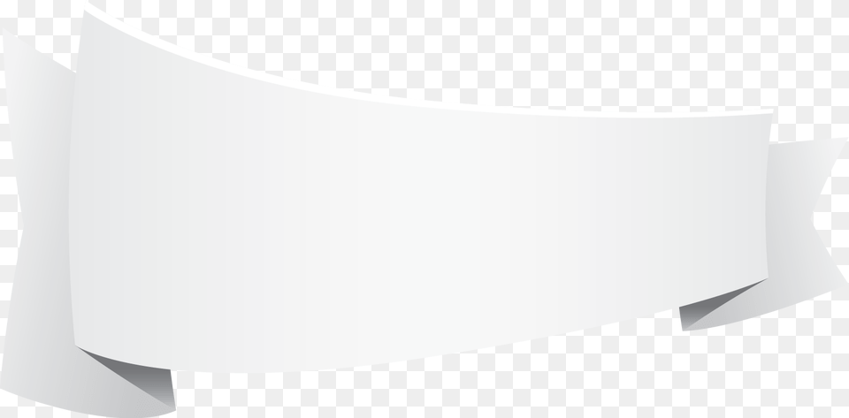 White Right Bend Ribbon Banner With Fold Wedge End White Banner, Paper, White Board, Text Png