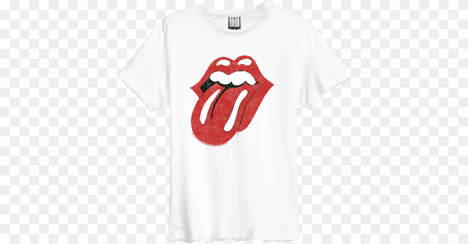 White Rolling Stones T Shirt, Clothing, T-shirt, Body Part, Mouth Free Transparent Png