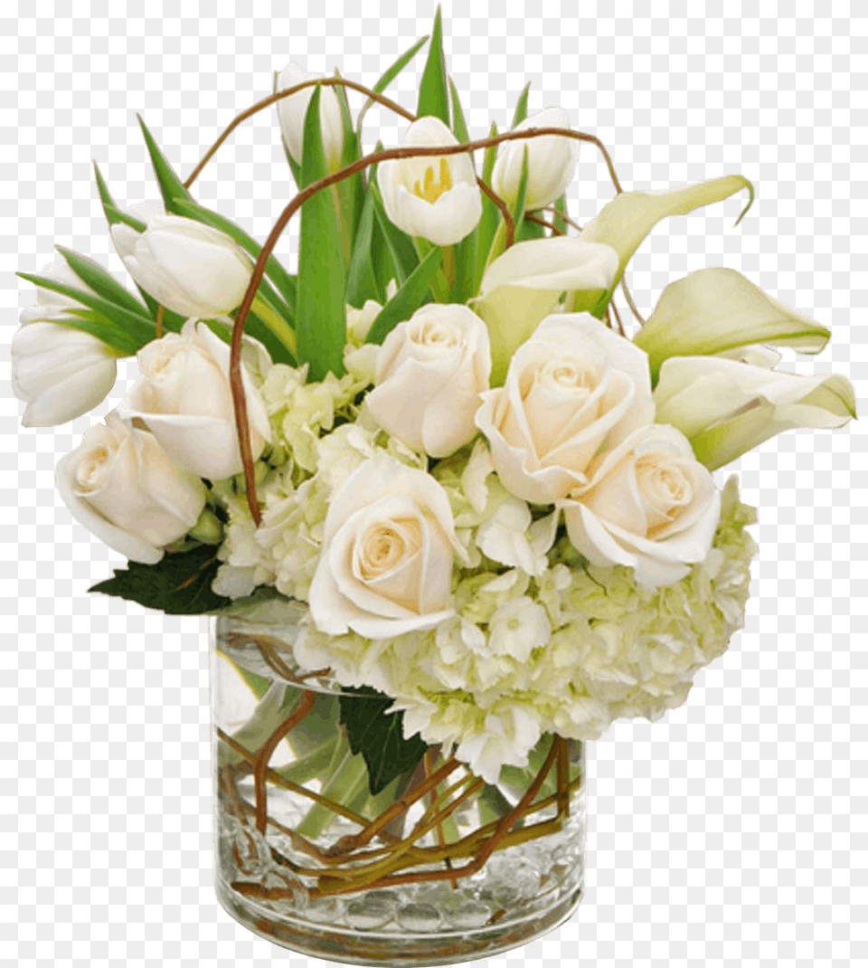 White Roses And White Tulips Arrangements, Art, Floral Design, Flower, Flower Arrangement Png Image