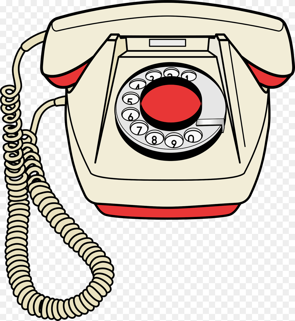 White Rotary Telephone Clipart, Electronics, Phone, Dial Telephone Png Image