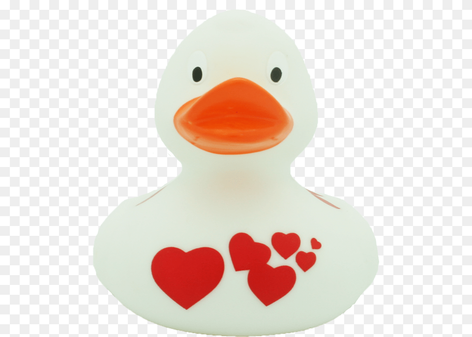 White Rubber Duck With Red Hearts By Lilalu Ducks And Hearts, Outdoors, Nature, Snow Free Transparent Png