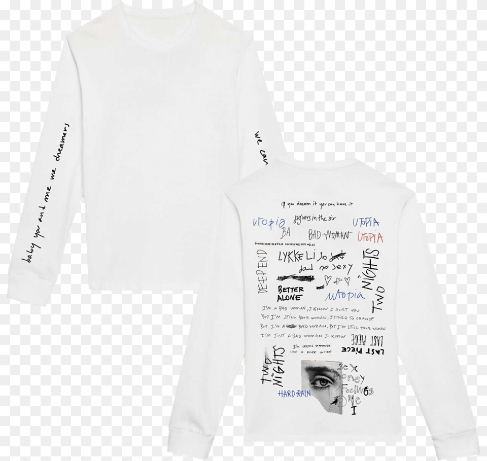 White Scribble, Clothing, T-shirt, Sleeve, Long Sleeve Free Transparent Png