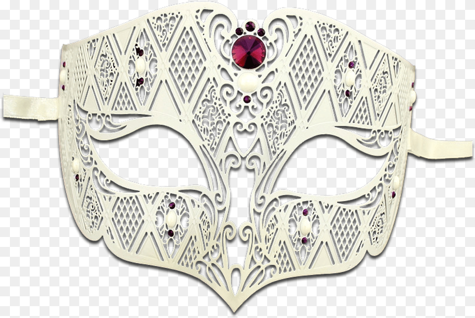 White Series Diamond Design Laser Cut Venetian Masquerade Mask, Accessories Free Png Download
