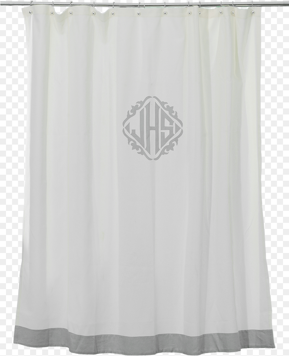 White Shower Curtain With Grey Monogram, Shower Curtain, Clothing, Shirt Free Transparent Png