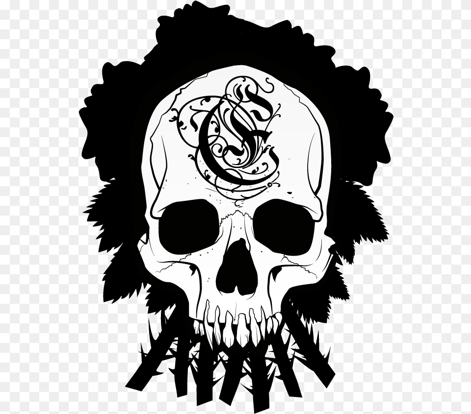 White Skull Skull, Stencil, Person Free Png