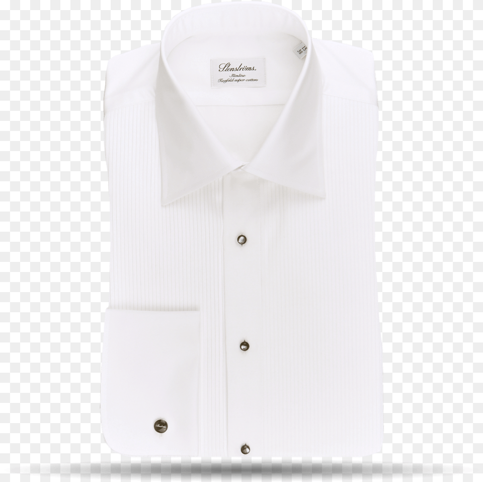 White Slimline Buttoned Tuxedo Shirt With Dark Mother Button, Clothing, Dress Shirt Png