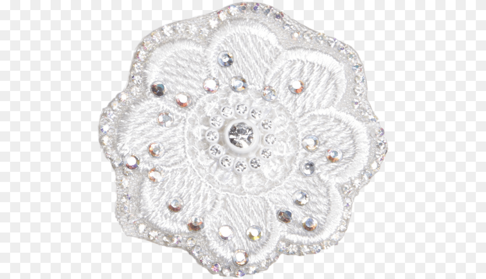 White Snow Like Embroidery Patch With Rhinestones Crochet, Accessories, Jewelry Free Png Download