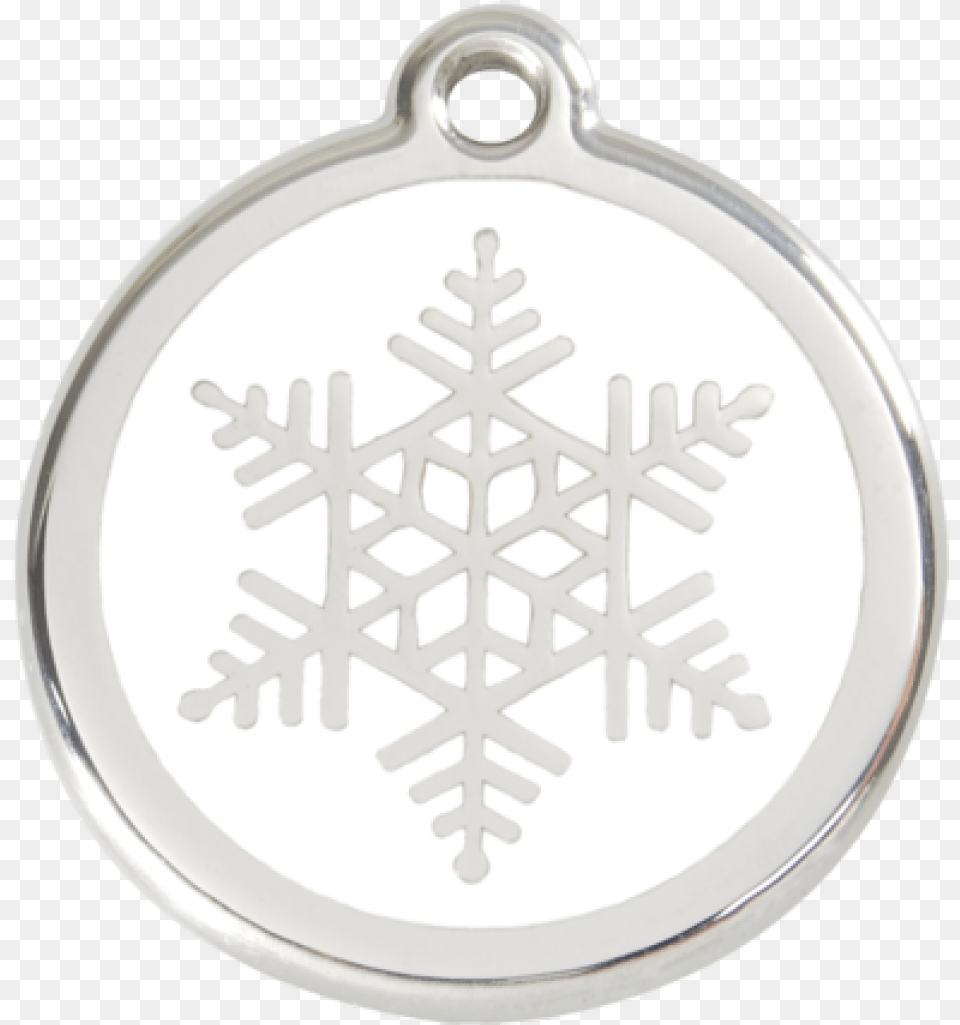 White Snowflake Pet Tag Snowflake Black On White, Accessories, Nature, Outdoors, Pendant Free Png