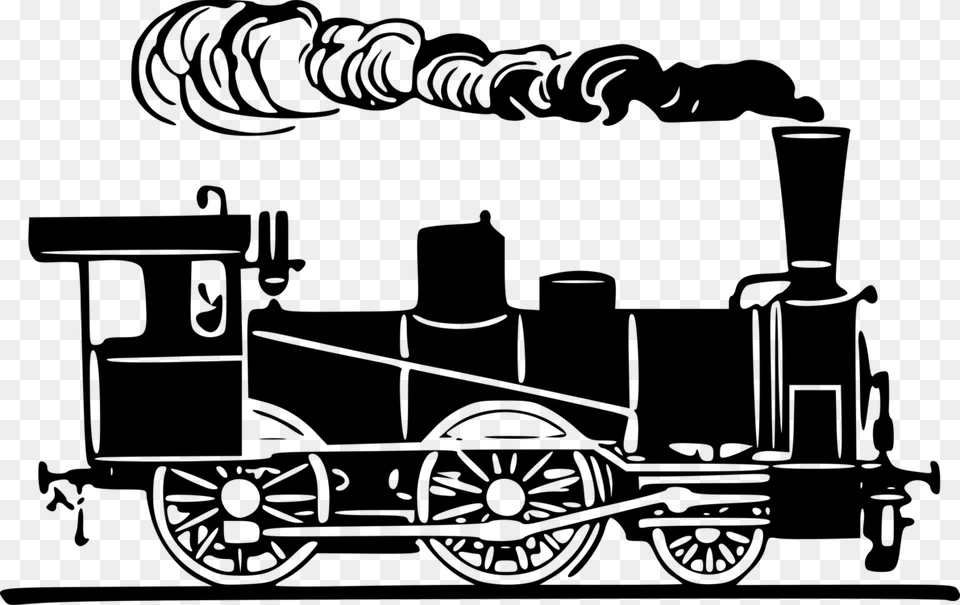 White Steam Steam Train Clipart Transparent Background, Gray Png Image