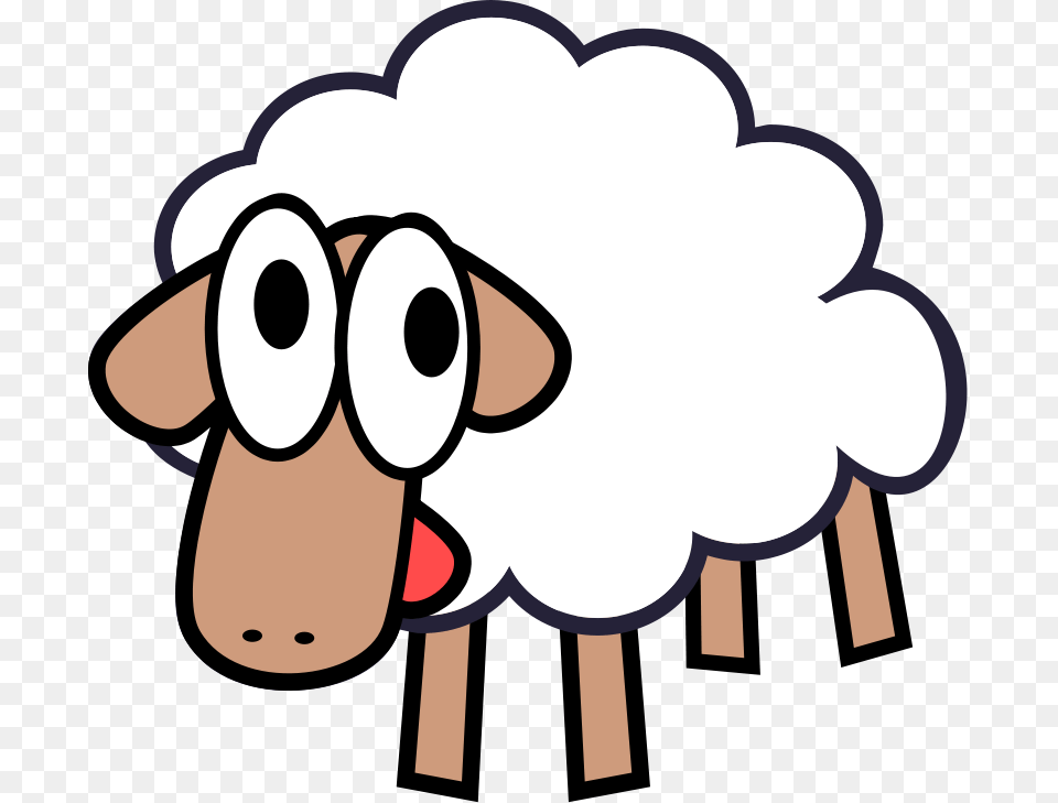 White Stupid Cute Cartoon Sheep, Animal, Fish, Sea Life, Shark Free Png Download