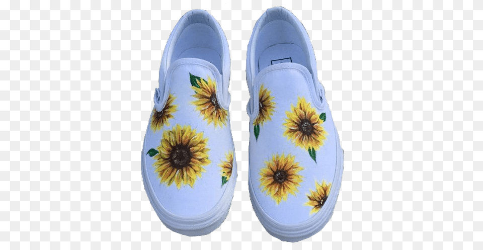 White Subflowers Painted Vans Sneakers Shoes Vans, Canvas, Clothing, Footwear, Shoe Png