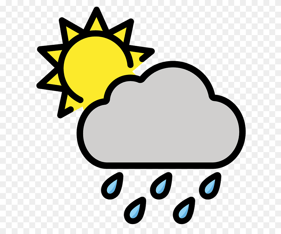 White Sun Behind Cloud With Rain Emoji Meanings Dibujo Sol Y Nubes, Logo, Symbol Free Transparent Png