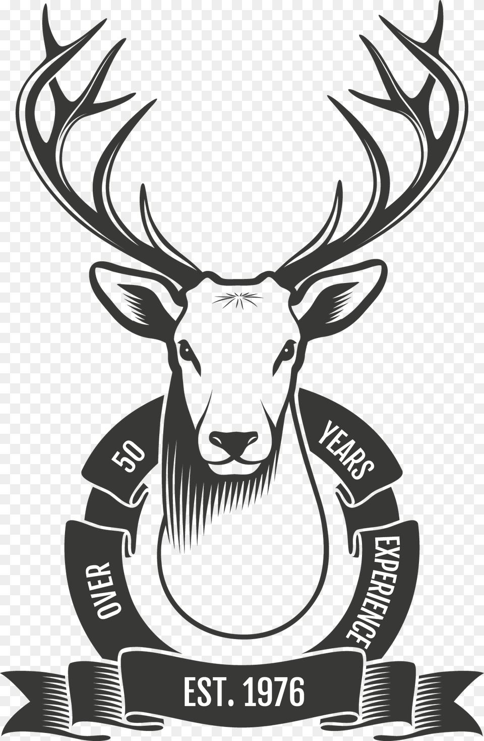 White Tail Deer Mount Graphic With A Ribbon Stating Venado Cola Blanca Dibujo, Animal, Mammal, Wildlife, Person Free Png Download