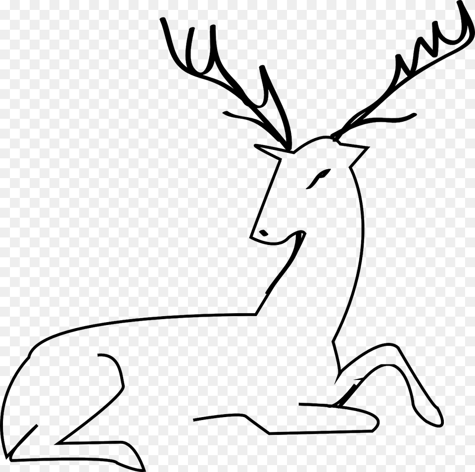 White Tailed Deer Moose Reindeer Elk Outline Dear Clipart, Animal, Mammal, Wildlife, Stencil Free Png
