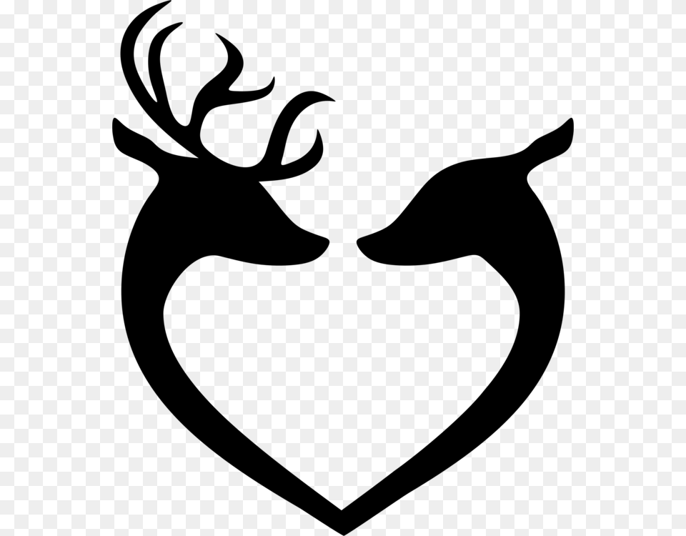 White Tailed Deer Moose Valentines Day Reindeer, Gray Png