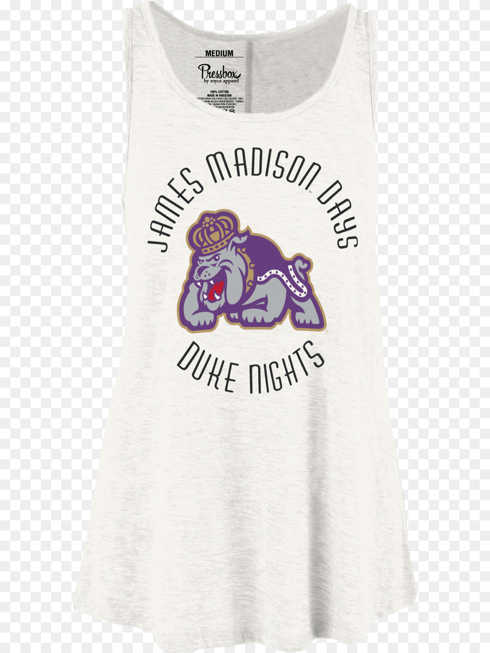 White Tank Top Quotdays And Nightsquot Victory Corps James Madison Dukes 339 X 539 Flag, Clothing, Tank Top, Person Png