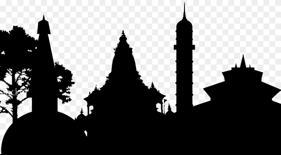 White Temple Nepal Outdoor Ideas Landscape Durbar Square, Nature, Night, Outdoors, Silhouette Free Transparent Png