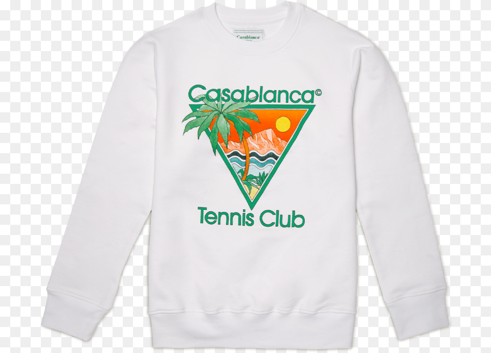 White Tennis Club Icon Sweatshirt Long Sleeve, Clothing, Knitwear, Long Sleeve, Sweater Free Png