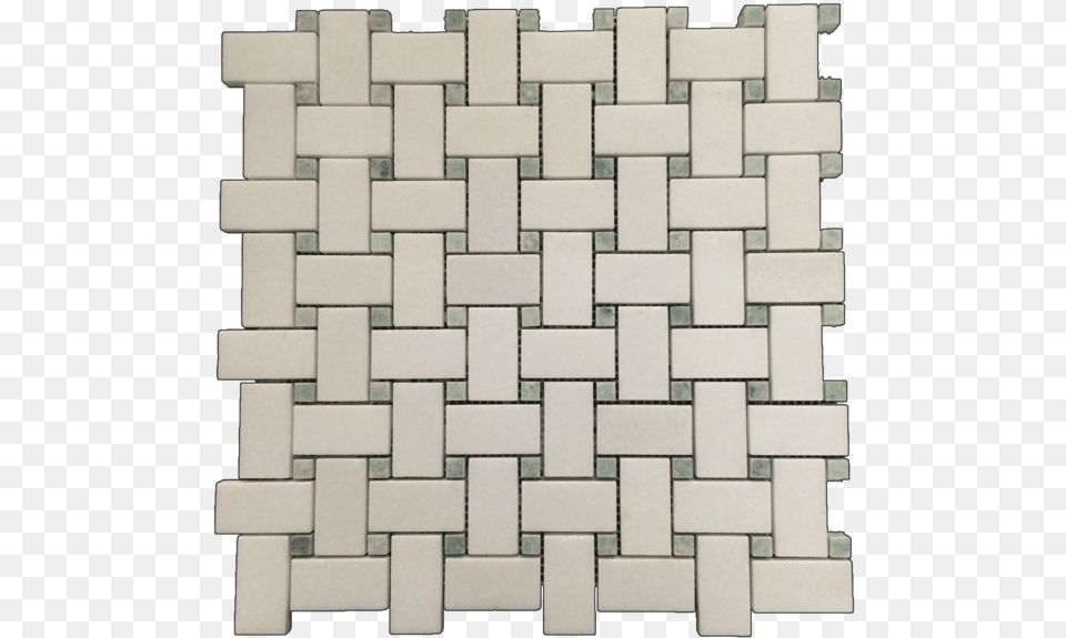 White Thassos Basketweave 78 With 38 Ming Green Dot Basket Weave Tile, Woven, Pattern, Home Decor, Toy Png