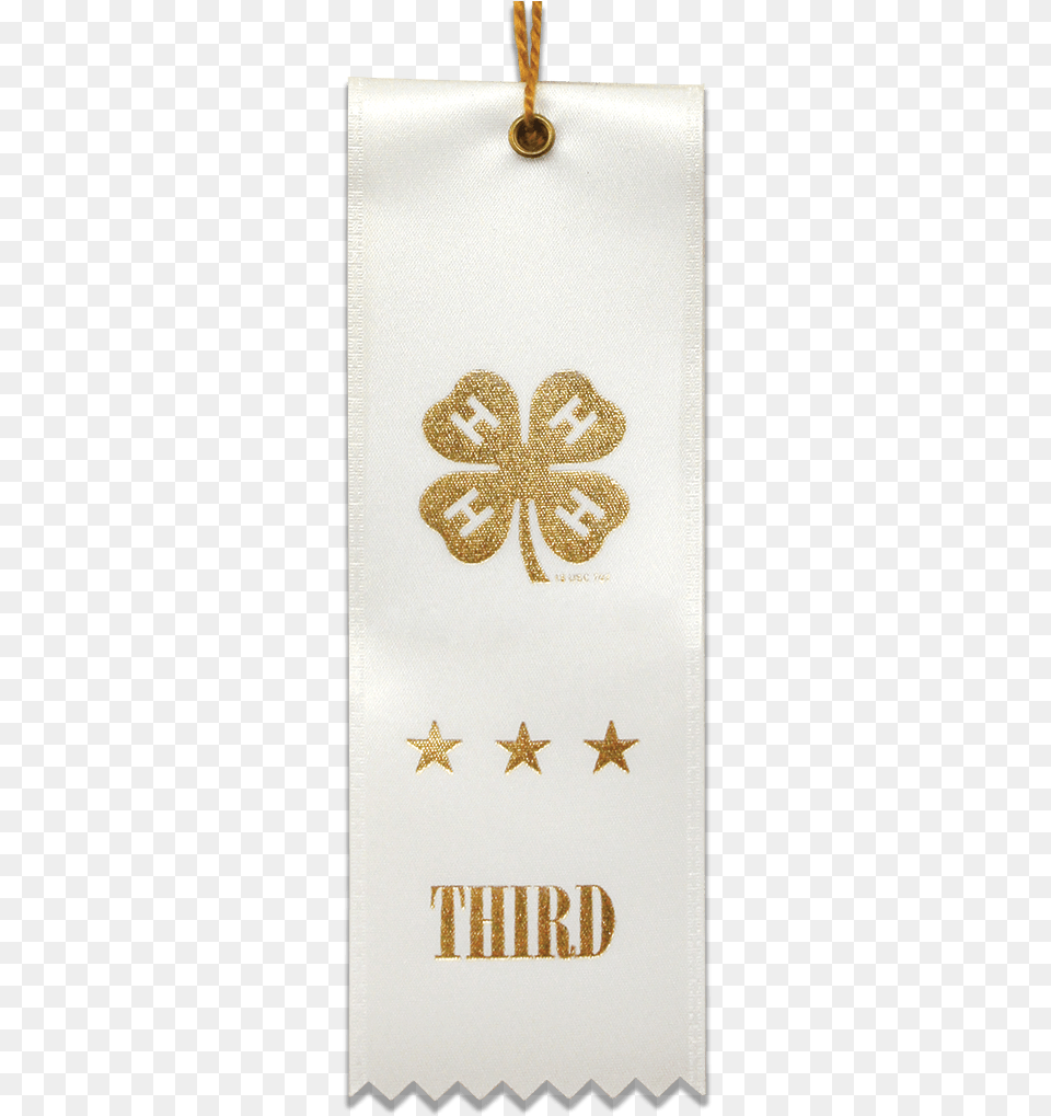 White Third Place Ribbon 4 H, Accessories, People, Person, Jewelry Png