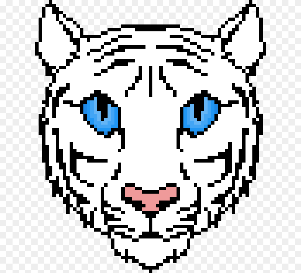 White Tiger Head Cartoon, Qr Code, Animal, Mammal Free Png Download