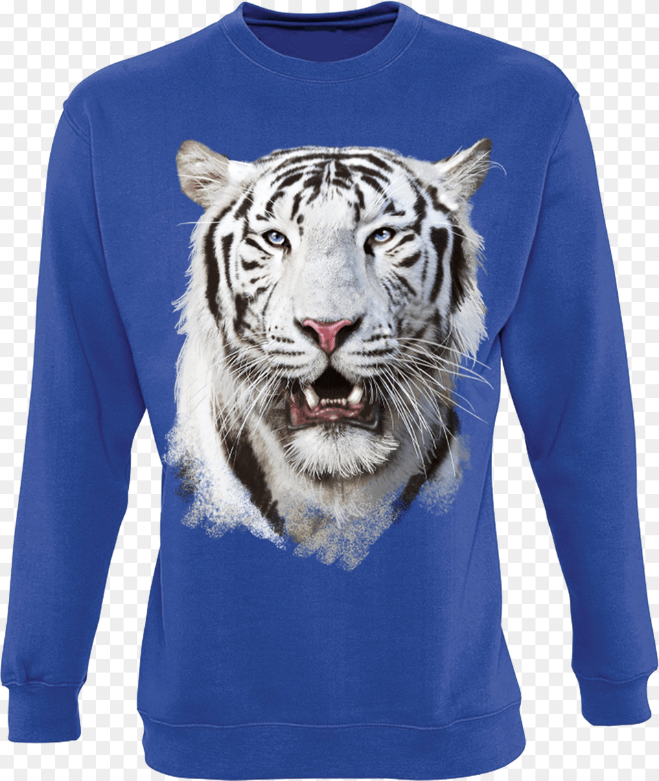 White Tiger Head Sweatshirt Sweatshirt Png